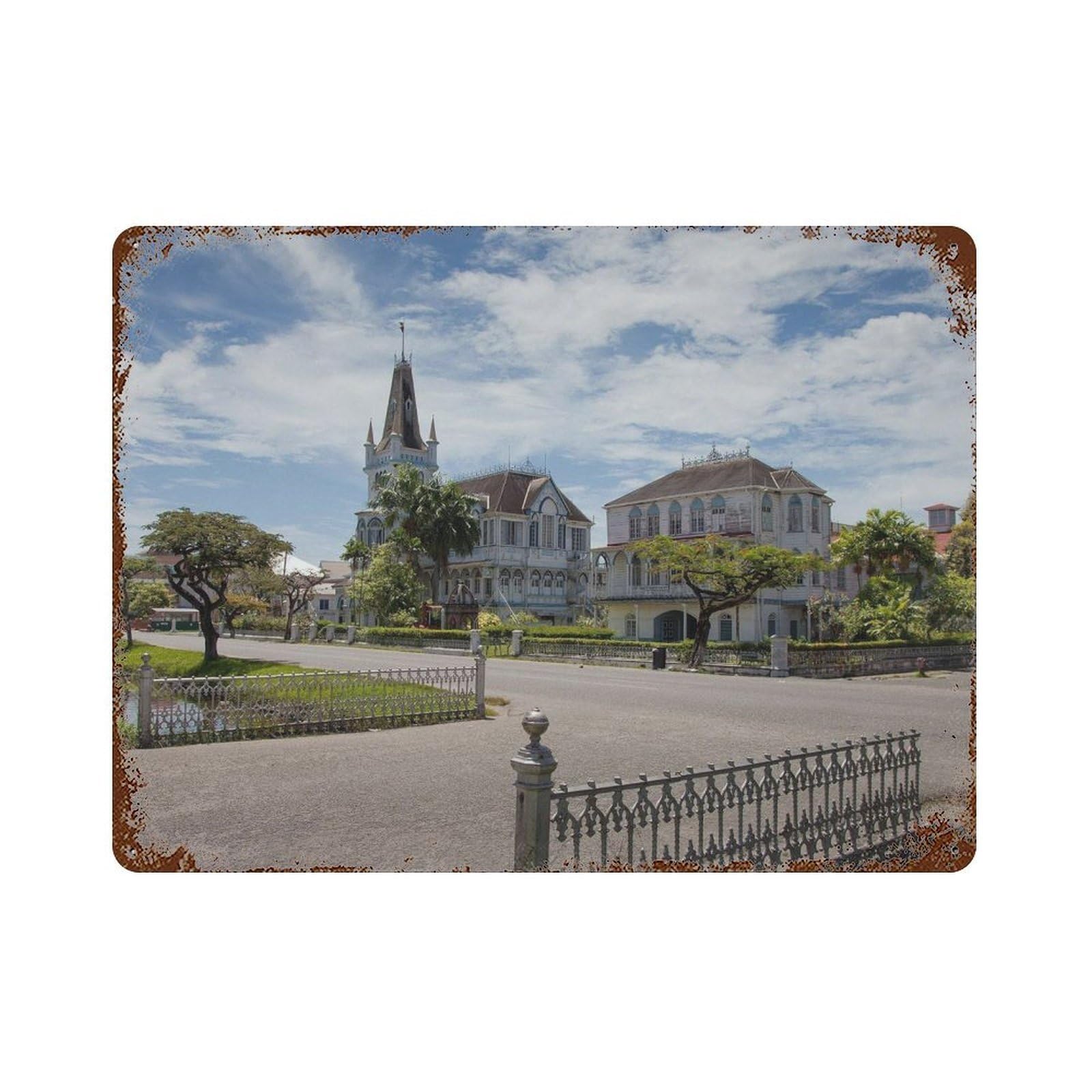 xiaoxiaoshen Real Photo Guyana Decor South America Wall Decor Art Metal Tin Poster Modern Home Decor Art Home Bar Shop Decorations Vintage Sign 30x40cm