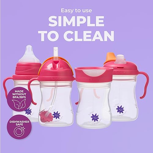 Miniatura 9 de b.Box + Lansinoh Time to Sip - Juego de tazas para principiantes (3 meses + a niños pequeños), 1 taza con 4 tapas, pezón, boquilla, popote con peso,