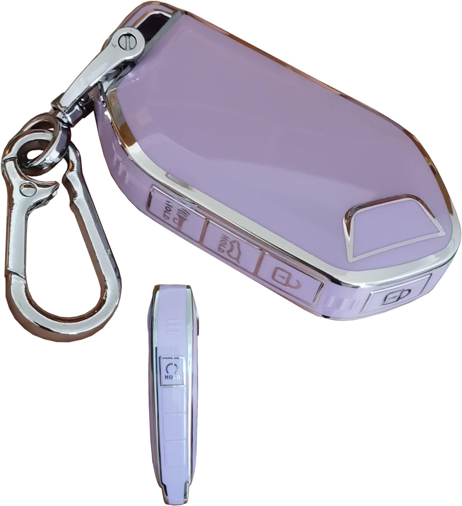 TPU for Kia Key Cover with Keychain Keyless Entry Remote Control Key Fit for Kia Telluride 2023/2024 Smart Key Fob Shell (Purple)