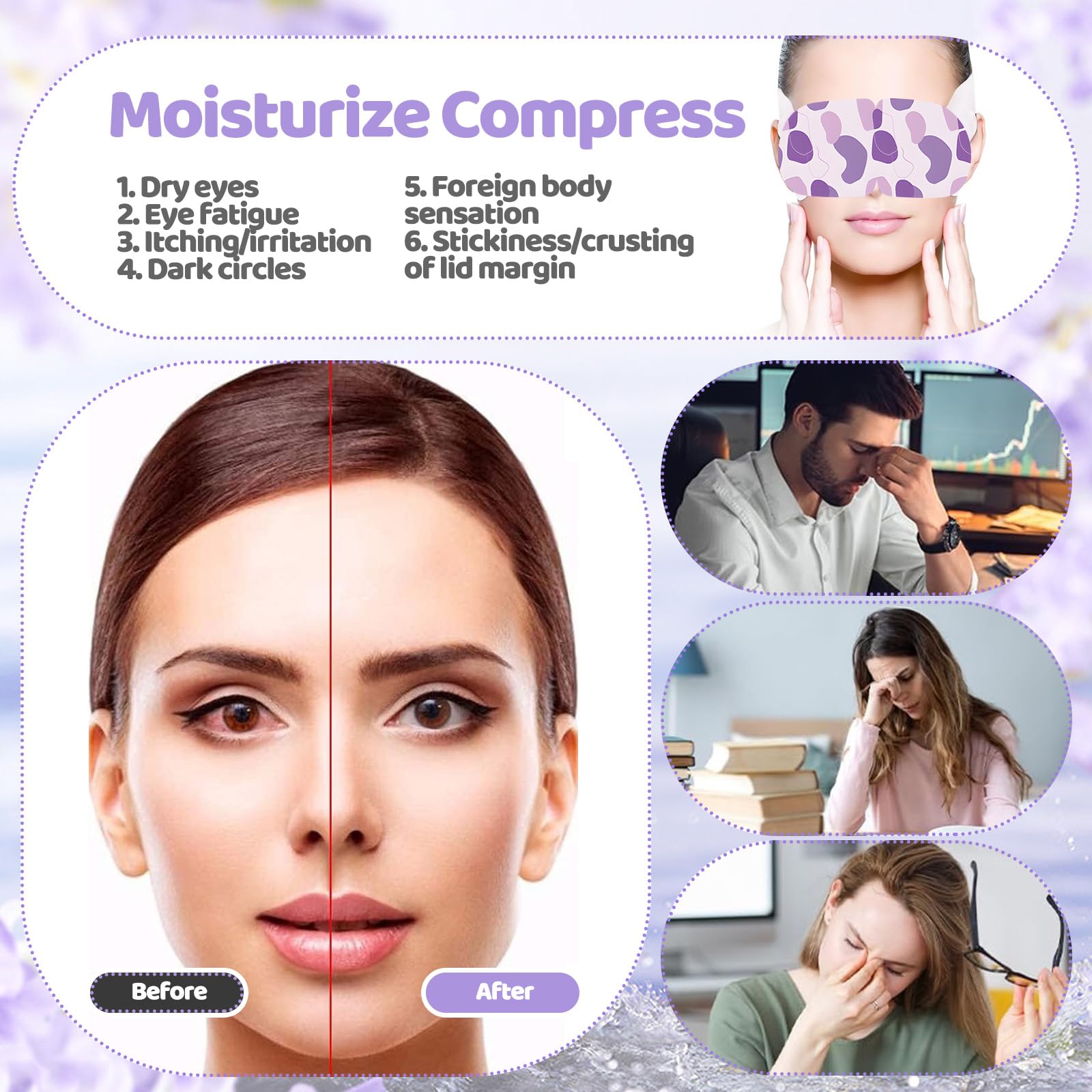 22 Packs Self Heated Eye Mask, Soothing Steam Eye Mask for Dry Eyes Relaxing Spa Mask With Nature Essential Oil - Image 4