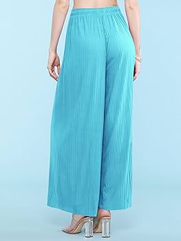 【I AM MARI】Belige Pleated Wide Banding Pants Stretch Crepe Pleated Wide Leg Pants