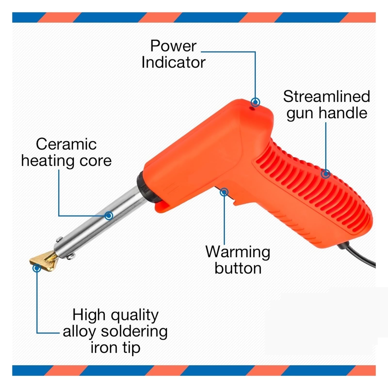 Herramientas de reparación de parachoques de coche de 100W, soldador de reparación, herramientas de planchado de cuero, Kit de soldadura de plástico, soldador eléctrico,Herramientas mecánicas(Deluxe
