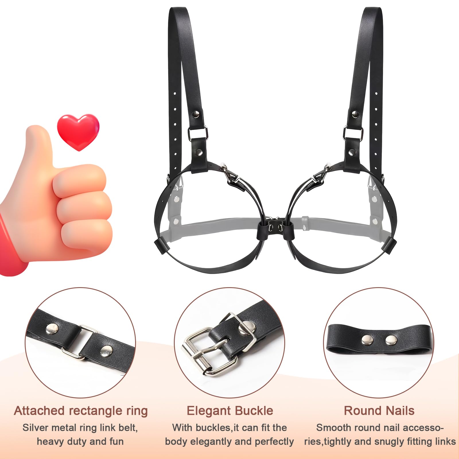 Fohil Harnais Femme Sexy Erotique, SM Ensemble de Servitude Sex Toys pour Couple Débutant, Kits de Bondage Adultes, Lingerie Sexuelle pour La Femme Rave Cosplay Costumes, Body Bondage Set Tenue BDSM