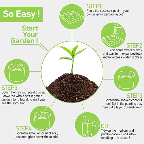 Miniatura 12 de Legigo 100 pellets de fibra de coco orgánico de 1.575 in para plantas, tierra comprimida de fibra de coco, pellets de fibra de coco para plantar