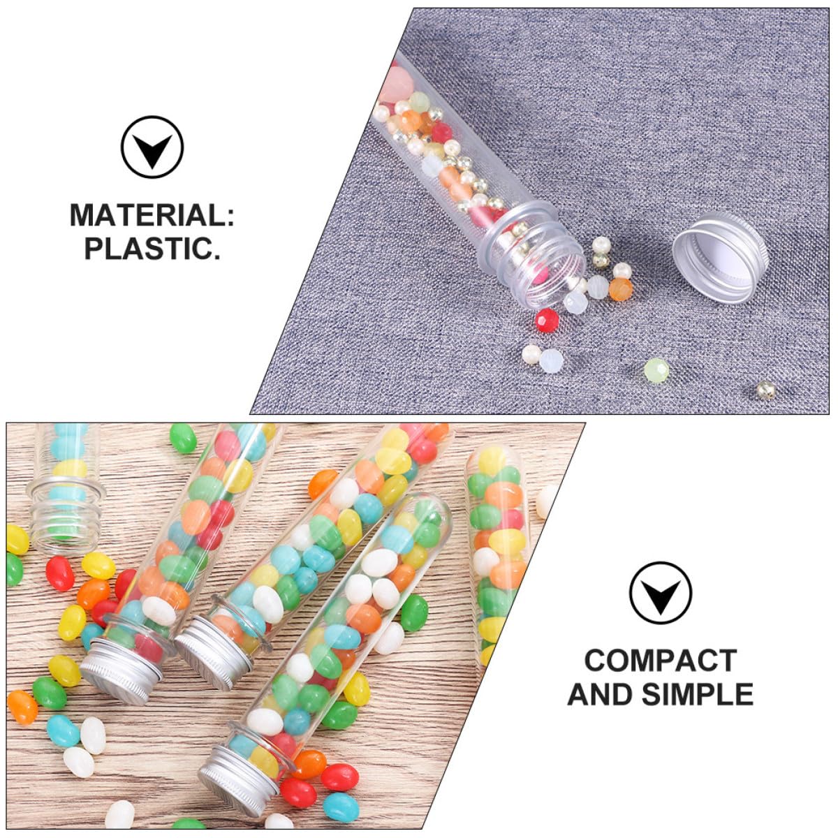 GALPADA 50 Stück Pet Aluminium Tuben Zylindrisch 40ml mit Verschluss Verschlossen und Handlich für Reise und Süßigkeiten Aufbewahrung Geeignet