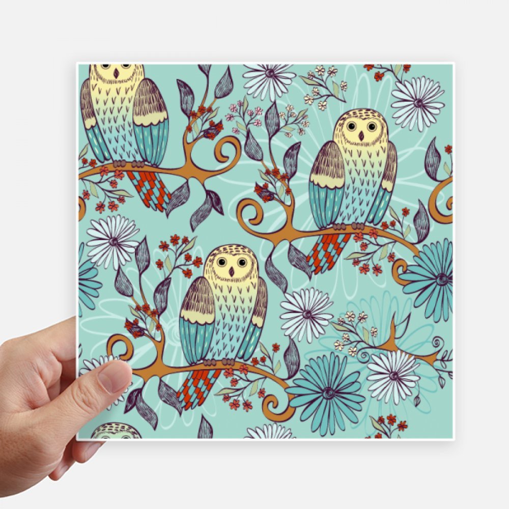 Autocollant Fleur Bleue Owl 20cm pour masquer les rayures de valise et pc portable