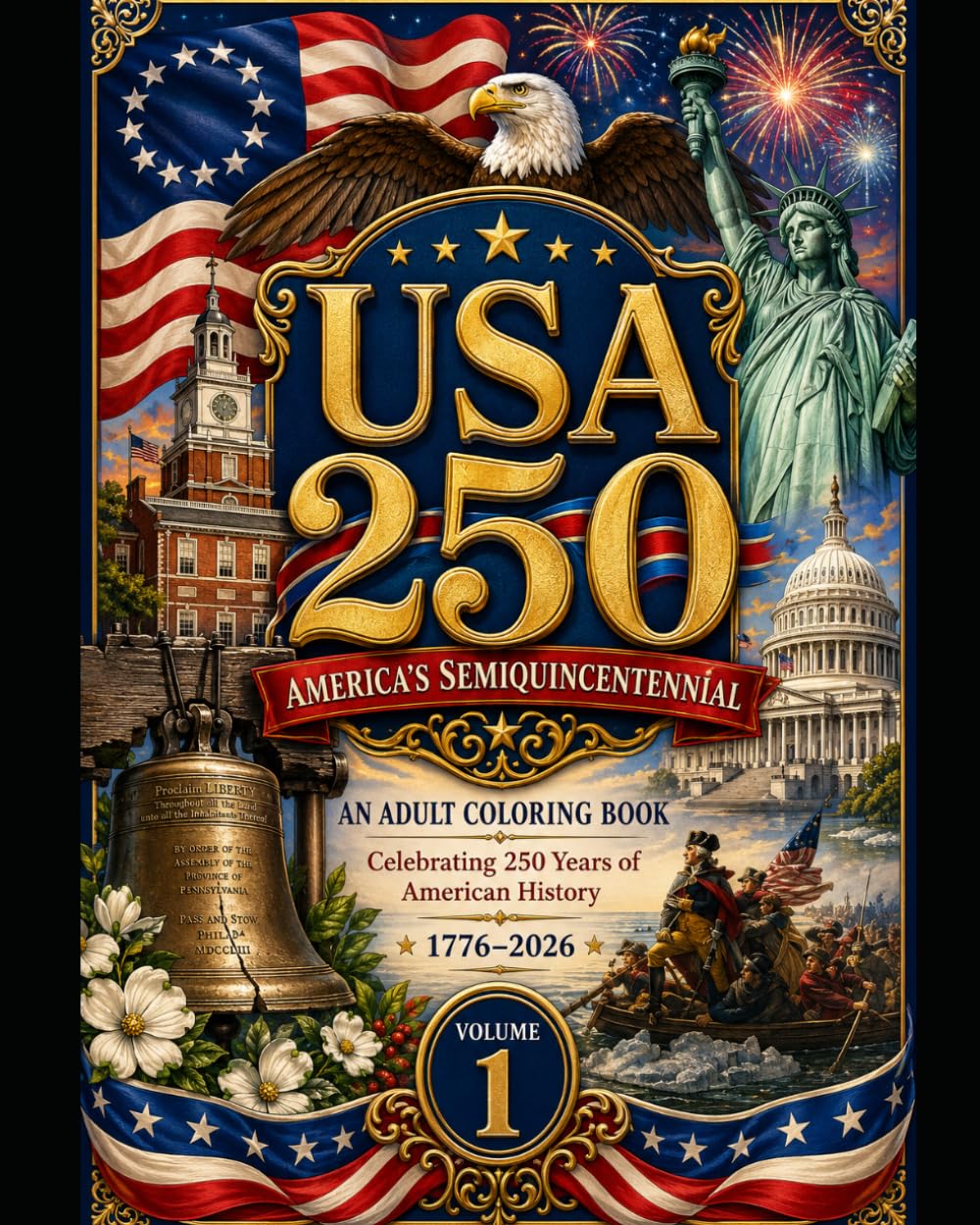 USA 250: An Adult Coloring Book Celebrating 250 Years of American History