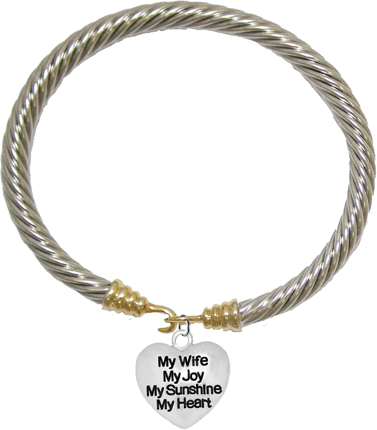 Cardinali Jewelry Message Bracelet, My Wife, My Joy, My Sunshine, My Heart, Breathtaking Gold/Silver Bracelet, Hypoallergenic, Safe-Nickel, Lead, Cadmium Free