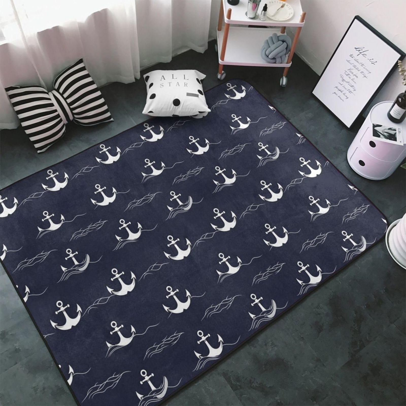 Tapis d'intérieur doux anti-glisse et facile à laver pour éviter les chutes au salon