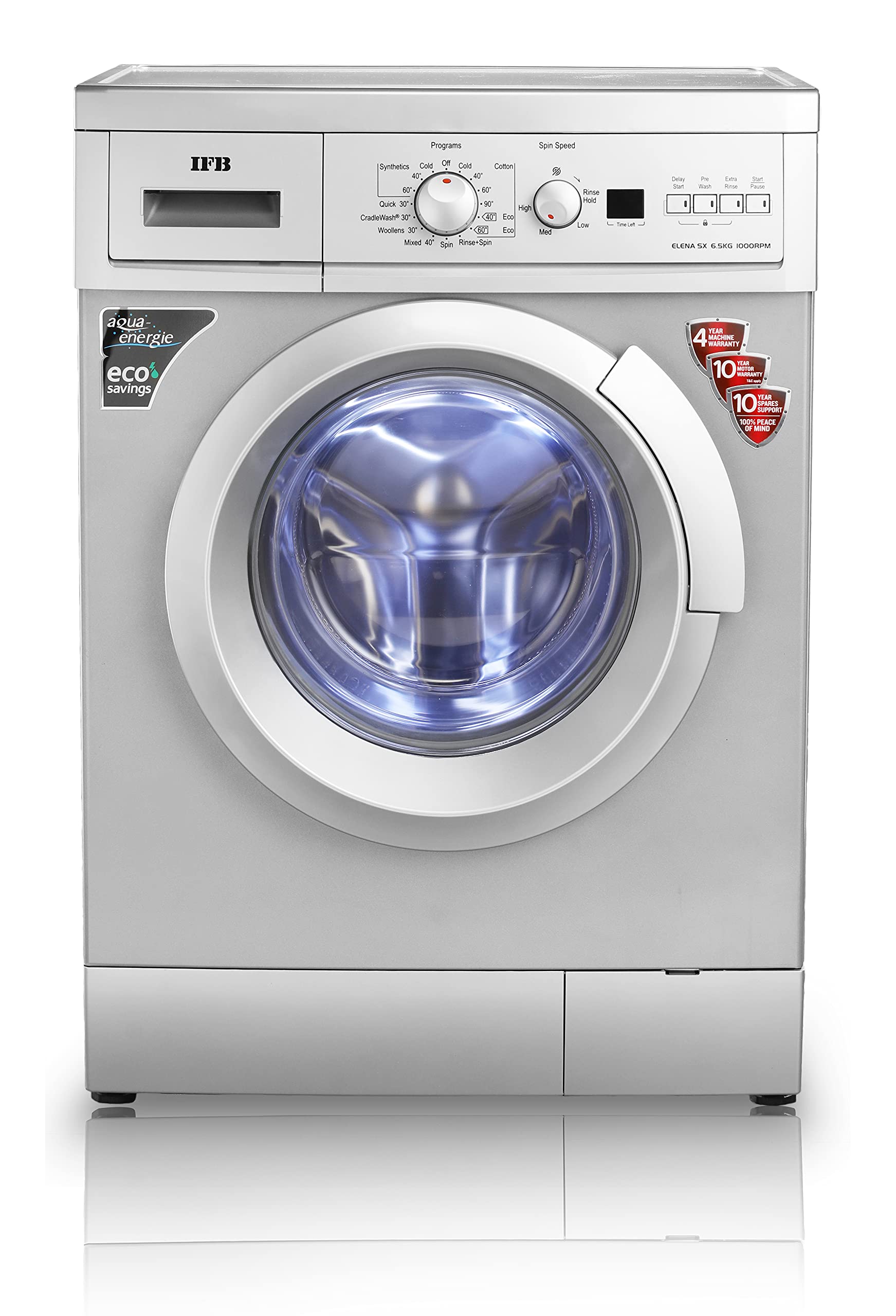 IFB 6.5 Kg Fully-Automatic Front Loading Washing Machine (Elena SX 6510, SX -Silver, In-Built Heater)