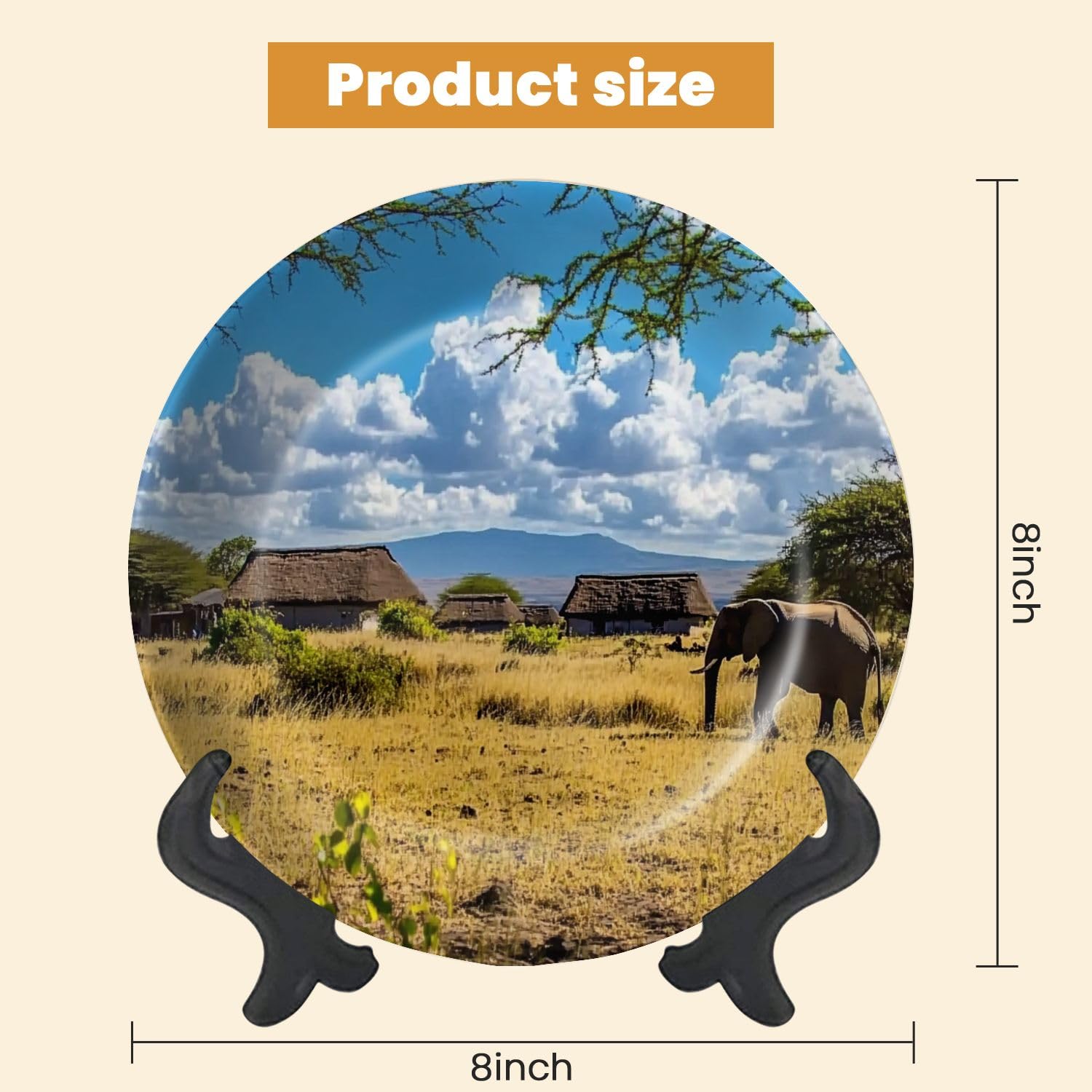 Decorative Plates for Display Walkway bamboo covered Gift Plates Ceramic Collections Plates Hanging Artwork for Living Dining Room Kitchen Souvenir