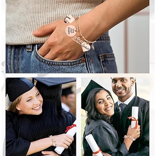 Miniatura 4 de Gymnastics Graduation Gift - Rose Gold Gymnast Charm Bracelet, Live Your Dreams, Gift for Graduates, Class of 2025