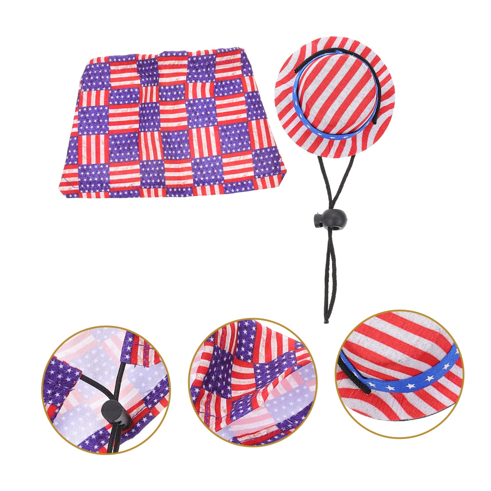 Angoily 5ensembles Chapeaux Et Cloak pour Hamster Costume Adorable avec Éléments du Jour De Indépendance pour Animaux De Compagnie