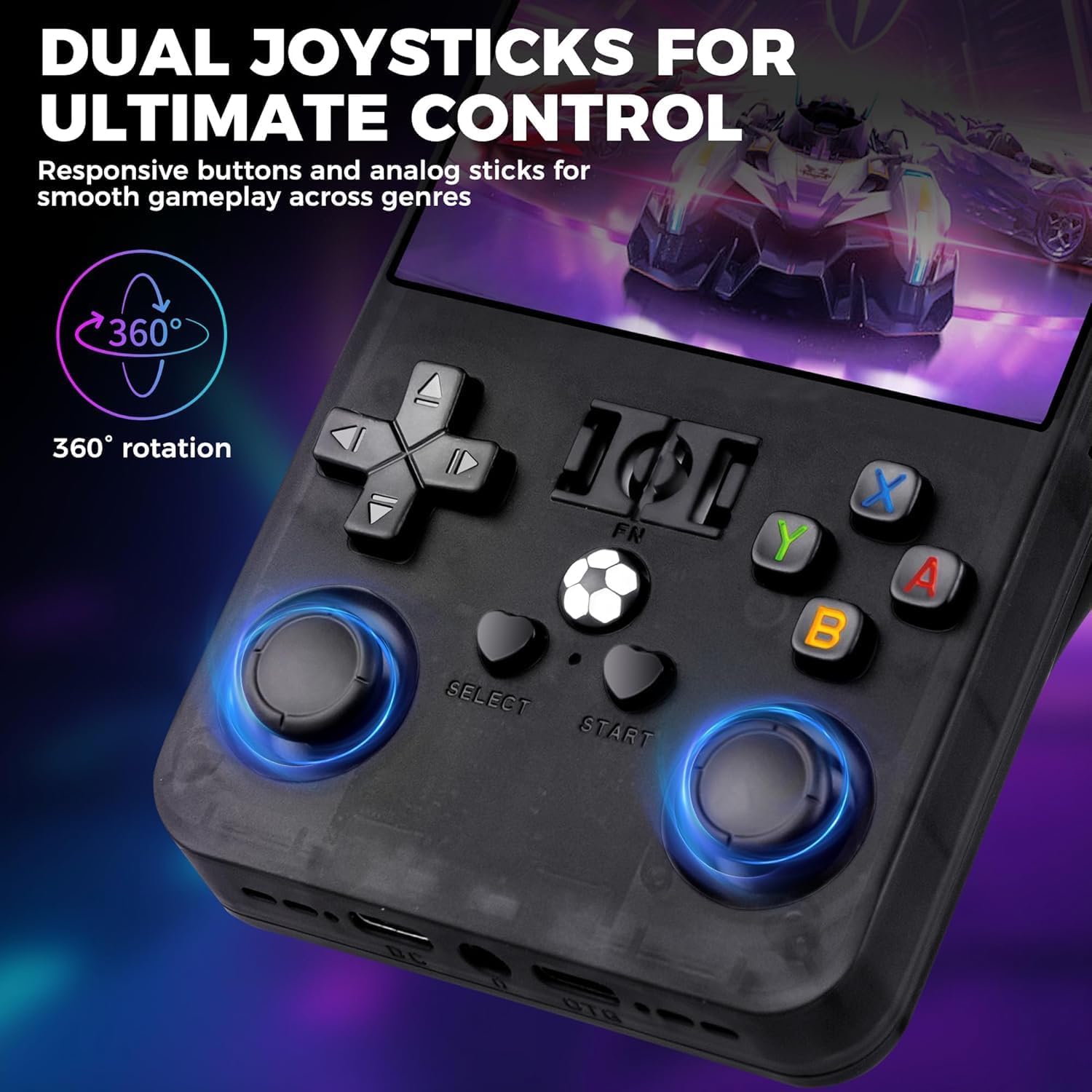 R36S Retro Handheld Game Console 128GB – 20,000+ Games, 3.5” HD IPS Screen, Portable Arcade Gaming System, 4000mAh Battery, Dual Joystick, Expandable Storage Retro Video Game Console (White)