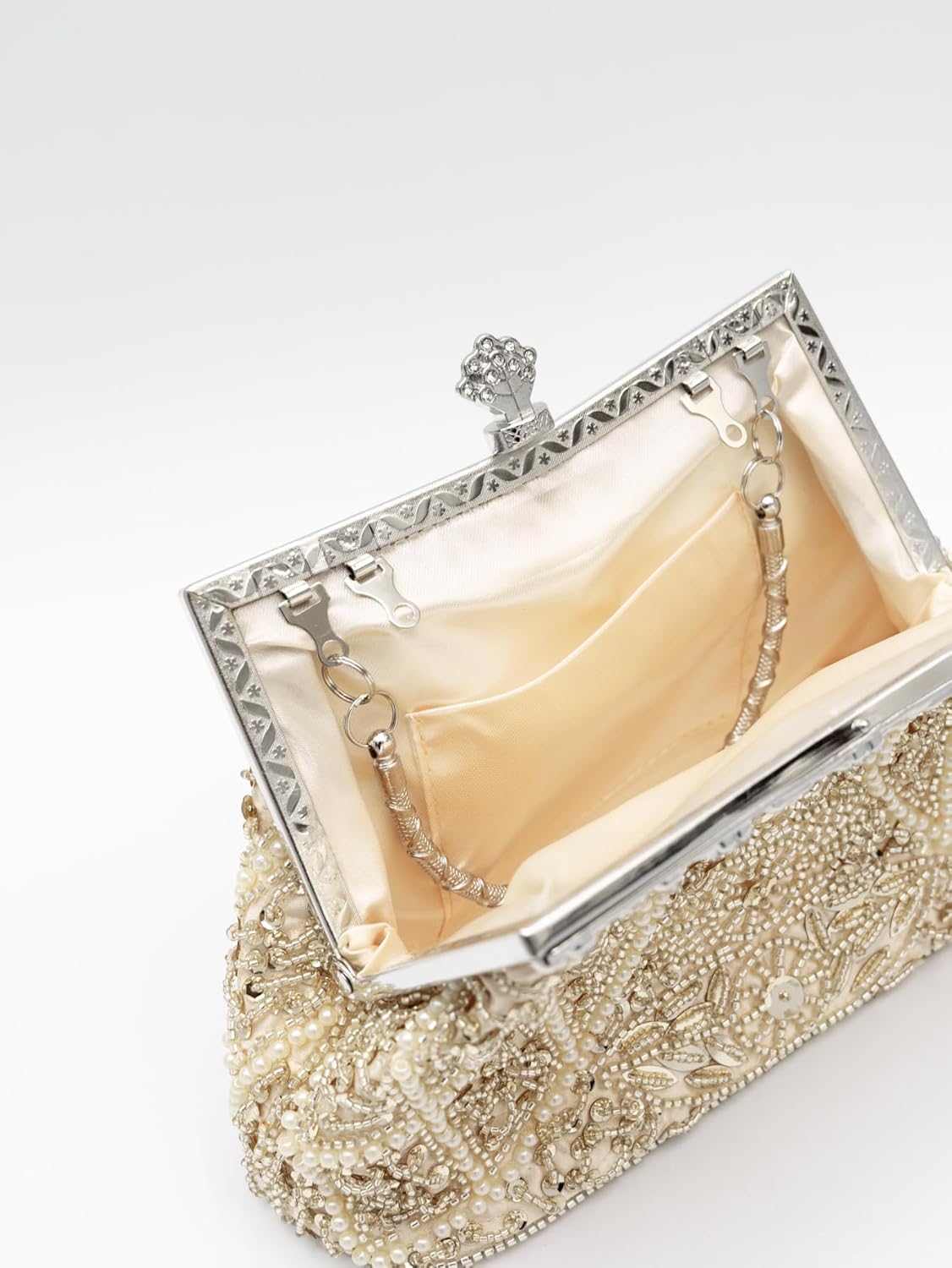 Vintage floral leaf beads sequins evening bag Elegant Clutch for Women for Brides, Proms, Parties, and Formal - Image 6