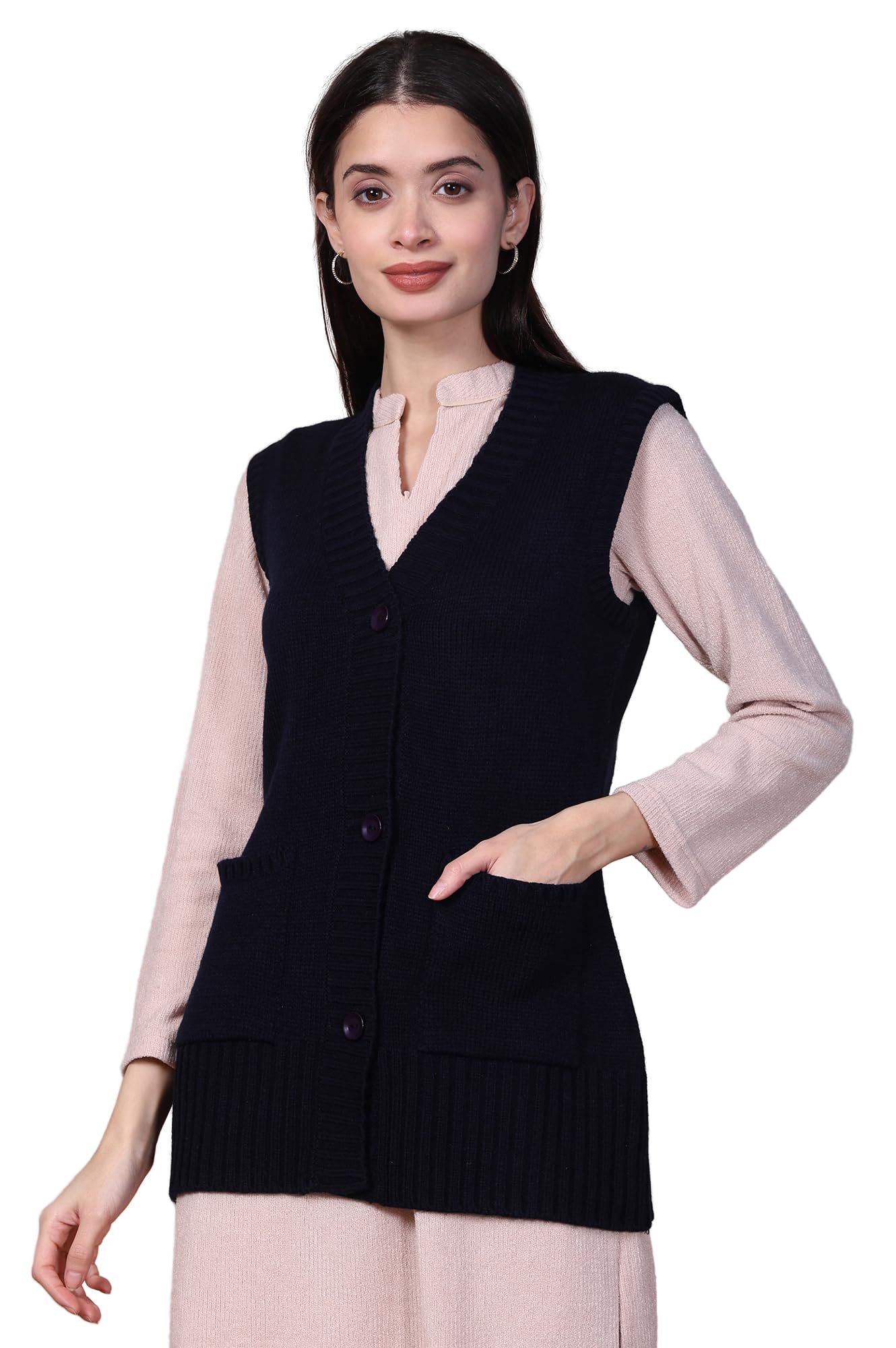 aurelia Women's Solid Acrylic Straight Winter Cardigan-picture-27