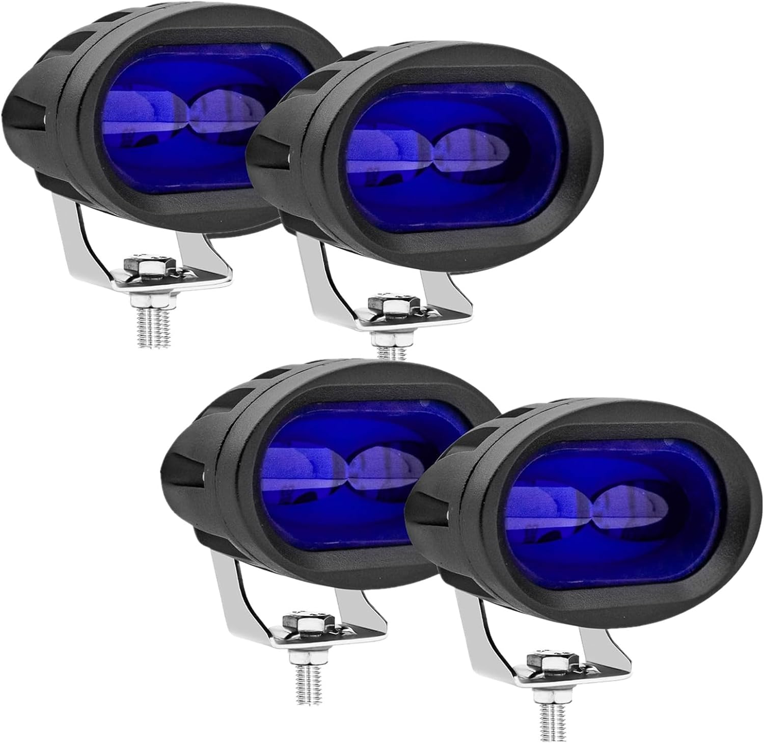 Ourbest Forklift Warning Light Blue 4D Spotlights, Oval Led Blue Motorcycle Light,12V-80V Fork Truck Security Warehouse Lamps Safety lights for vehicles