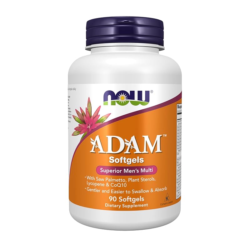 NOW Multivitamínico masculino com saw palmetto, esteróis vegetais, licopeno e CoQ10, 90 cápsulas gelatinosas