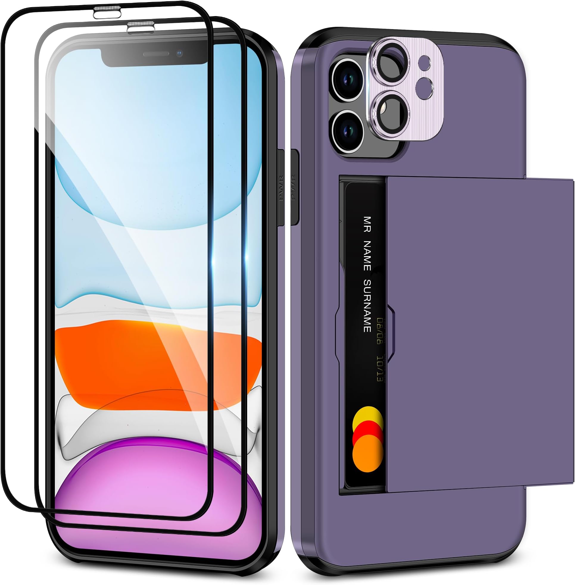 Coolden for iPhone 11 Case with Card Holder Slot 2 iPhone 11 Screen