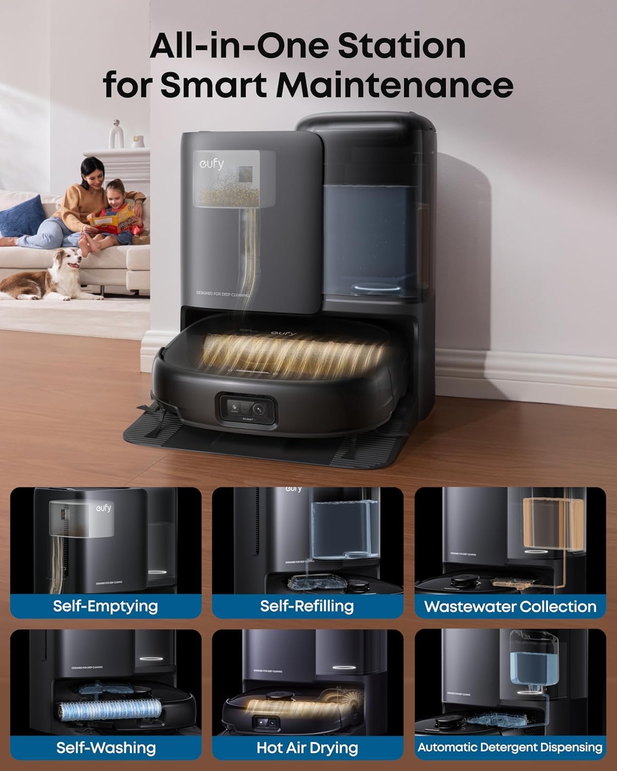 eufy E25 Omni Robot Vacuum and Mop Combo,HydroJet System, 20,000Pa