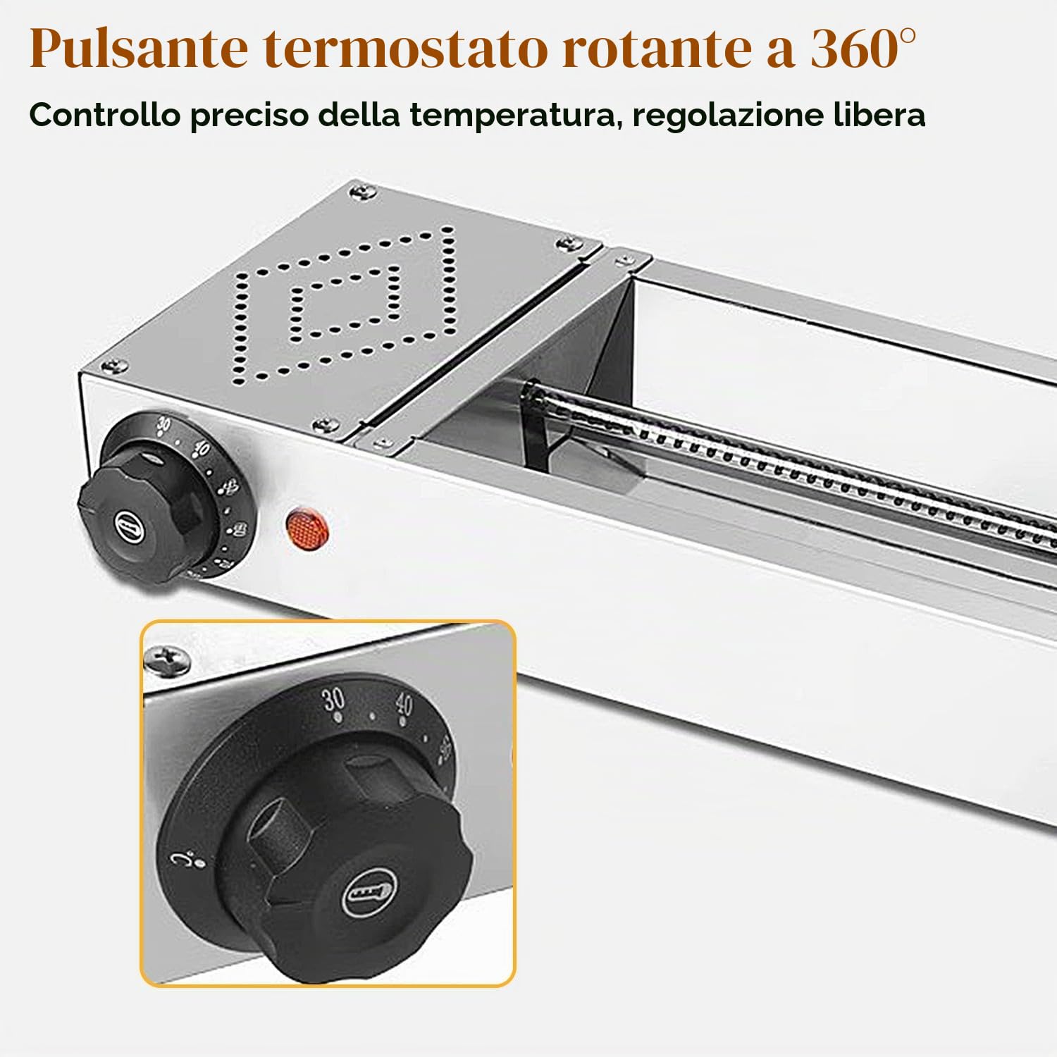 Lampada Riscaldante a Infrarossi, Sospeso Lampada Riscaldante per Alimenti, Lampade Scaldavivande per Mantiene i Piatti Caldi, Temperatura Regolabile(1pcs,Size:120cm)