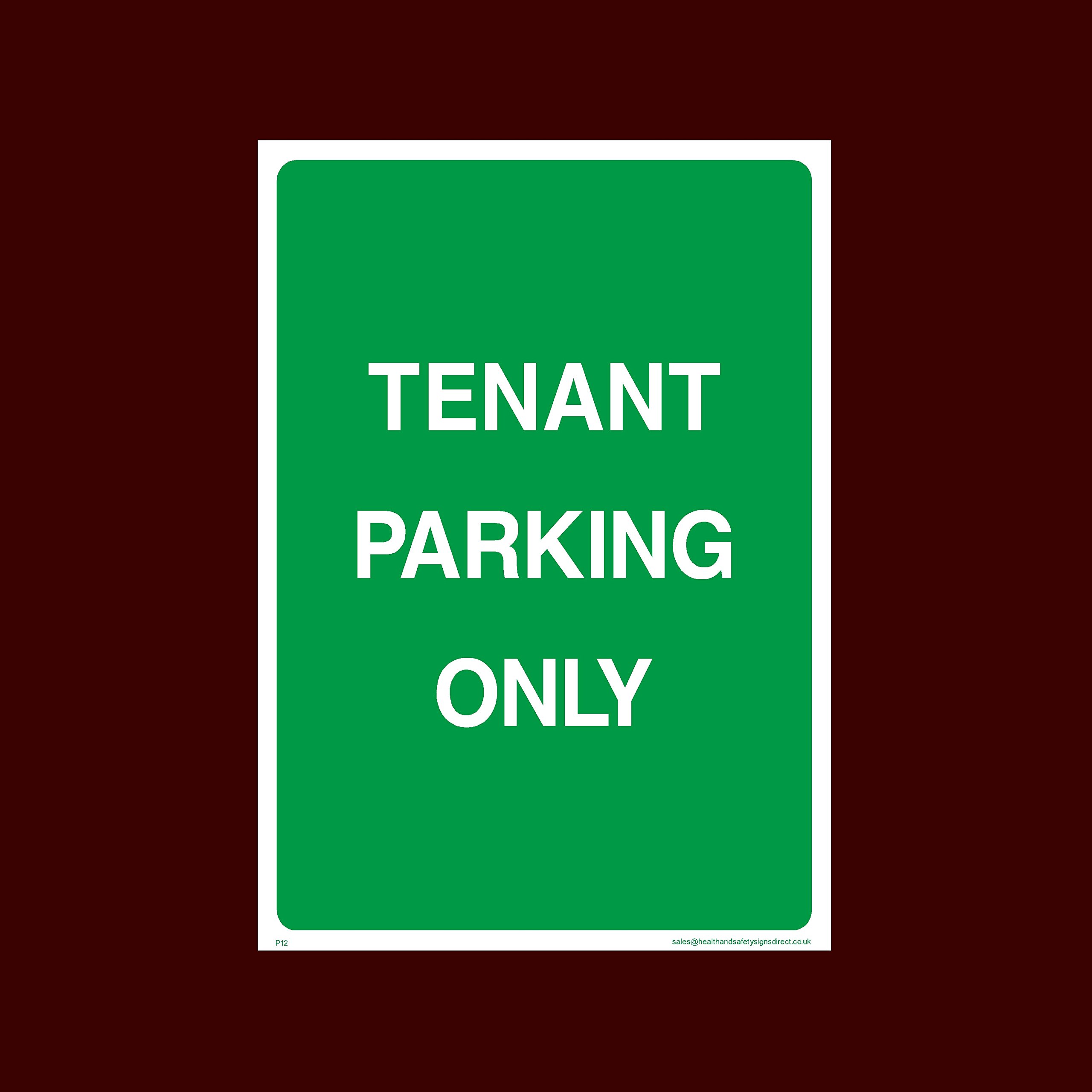 Ussp&S Tenant Parking Only Sticker/Self Adhesive Sign (P12) - No Parking, Private Property, Visitor, Customer, Car Park, Reserved