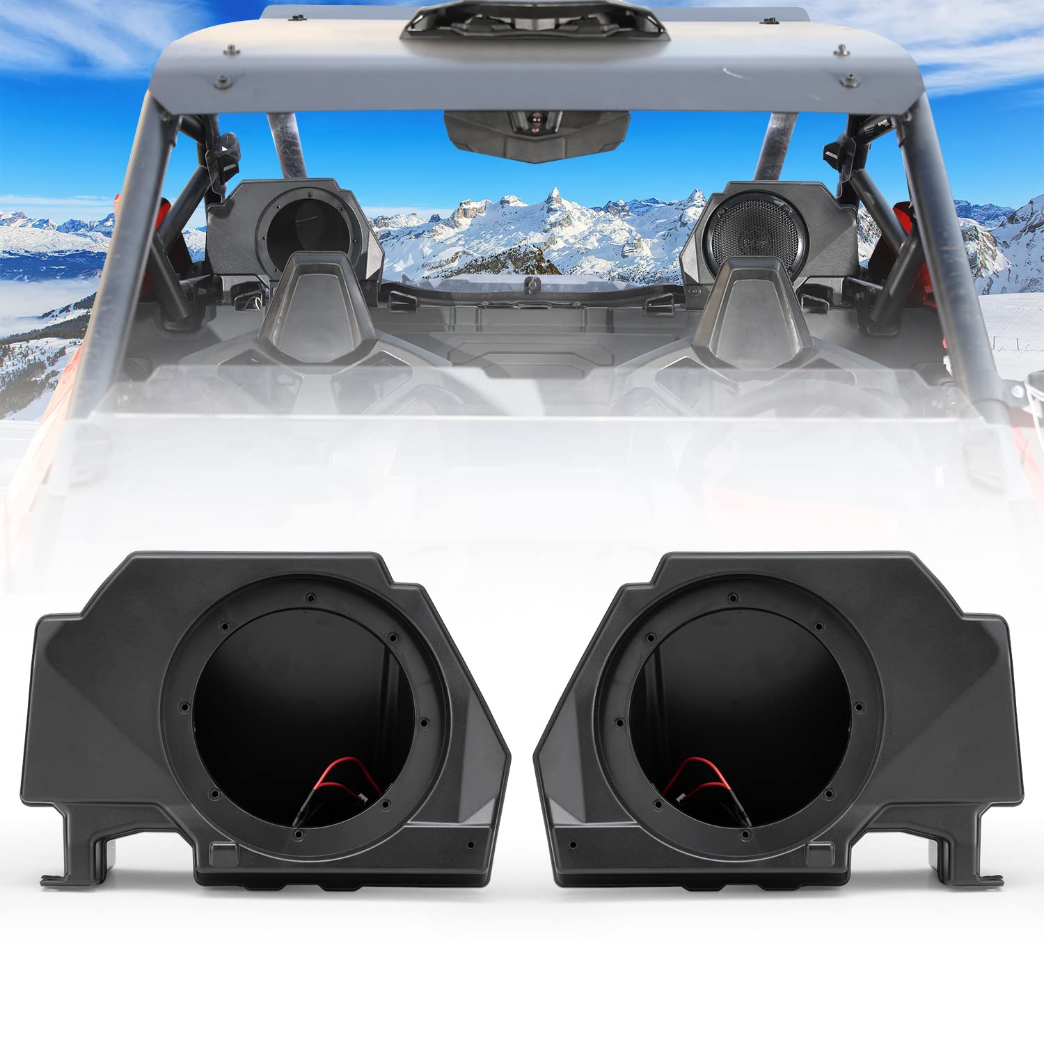 Buy HAKA TOUGH UTV RZR Rear Deck Speaker Pod Enclosures, Behind The