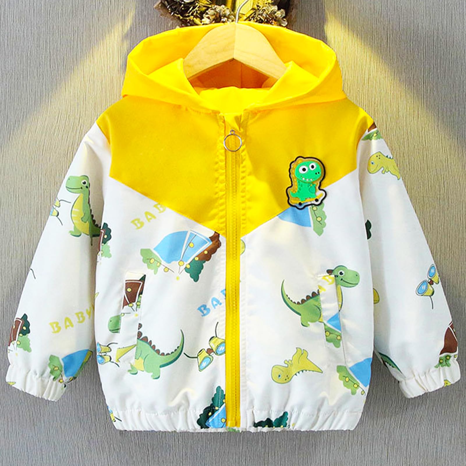 Kinder Übergangsjacke Jungen Winddichte Mantel mit Kapuze Windjacke für Frühling Herbst