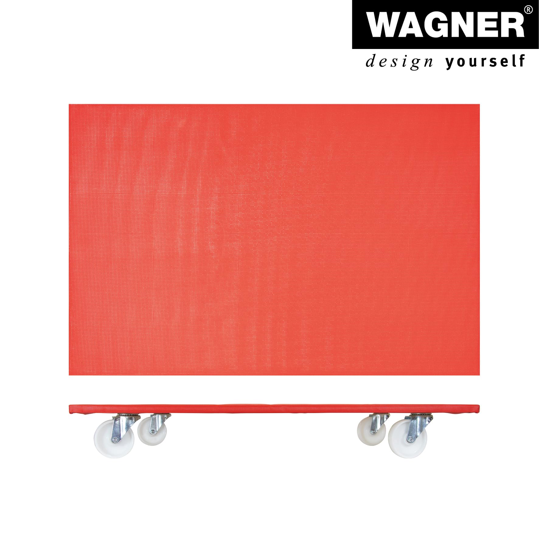 WAGNER Transportroller Transporthilfe 1696 I FSC® Mulitplex Schonbezug I 100 x 60 x 14,5 cm I Tragkraft 300 kg I Umzugsroller, Schwerlastroller für Umzug I rutschhemmend für innen & außen I Made in DE