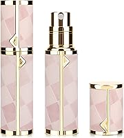 Vista 12 de LUEXBOX Botella de perfume portátil para viajes, mini dispensador de perfume recargable, 0.2 fl oz de piel sintética a prueba de fugas, pulverizador