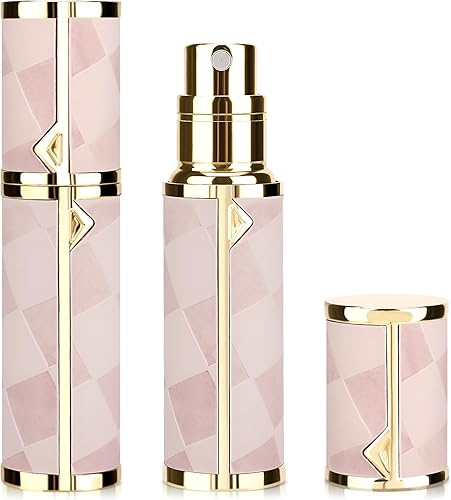 Miniatura 12 de LUEXBOX Botella de perfume portátil para viajes, mini dispensador de perfume recargable, 0.2 fl oz de piel sintética a prueba de fugas, pulverizador