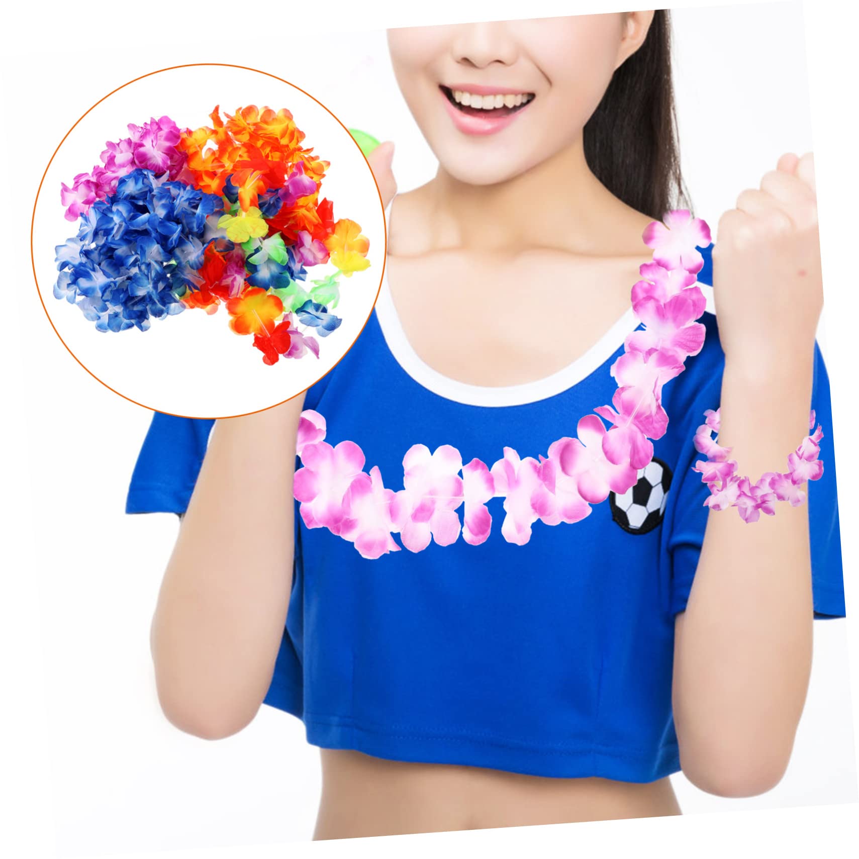 STOBAZA 2sätze Hawaii Party Blumenkranz Teiliges Dekorationskit Mit Bunten Halsketten Armbändern Und Stirnbändern Für Tropische Aloha-mottopartys Und Festlichkeiten