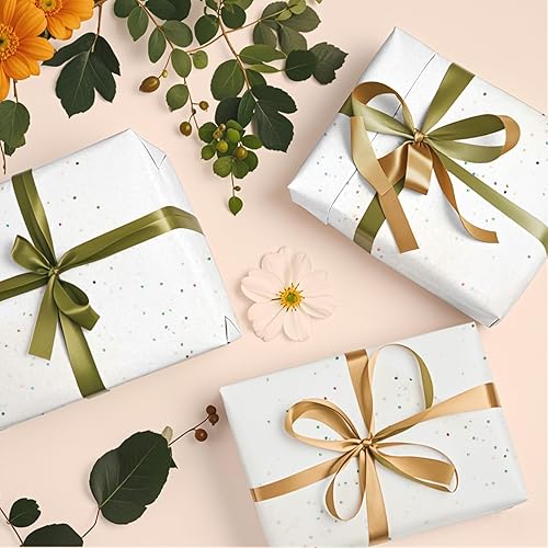 Miniatura 6 de Papel de seda blanco con purpurina para bolsas de regalo, 36 hojas de 14 x 20 pulgadas, papel de regalo reciclable para bodas, cumpleaños,