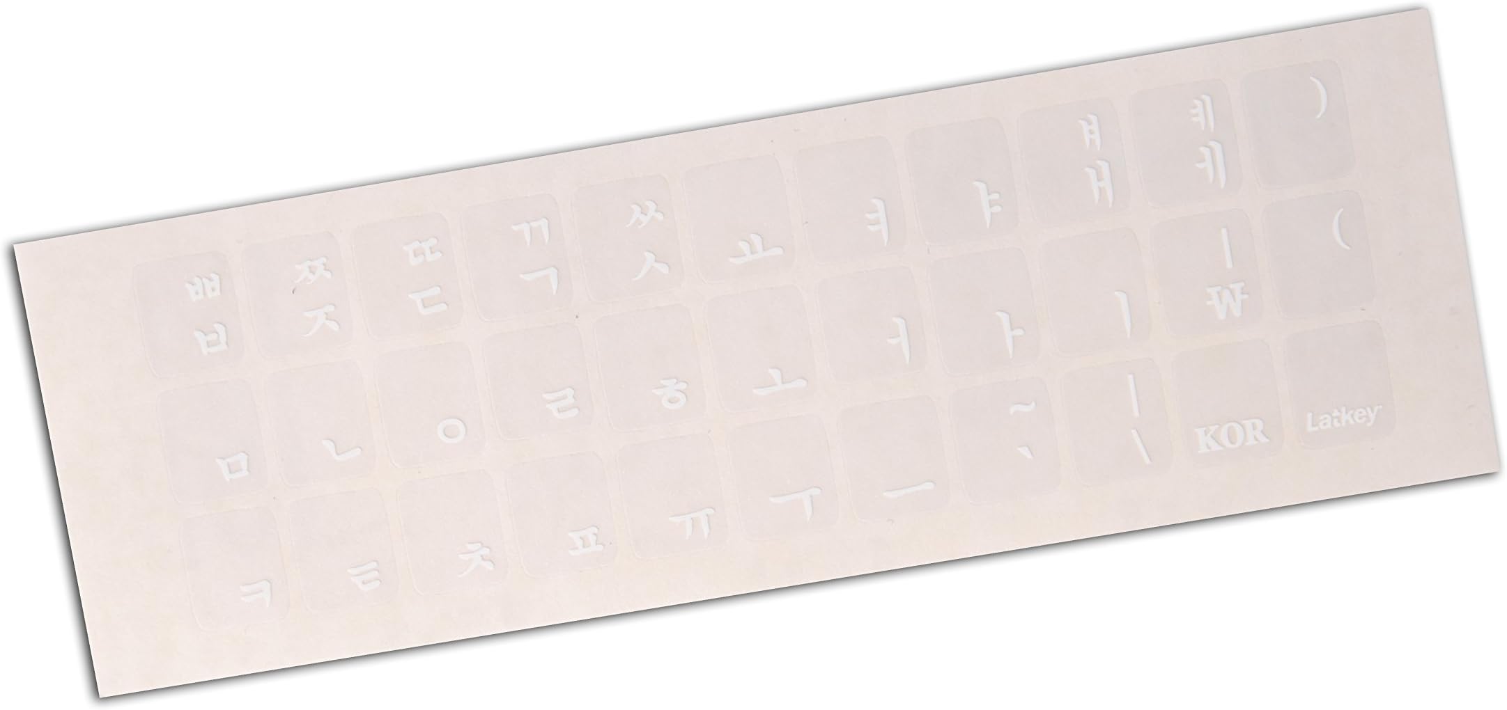 Korean Keyboard Stickers (Hangul) for Laptop, MacBook Air/Pro, Desktop PC Computer, Mac (Decals with red Letters on Transparent Background, Best Korean Keyboard Cover, Skin, or Overlay Alternative)