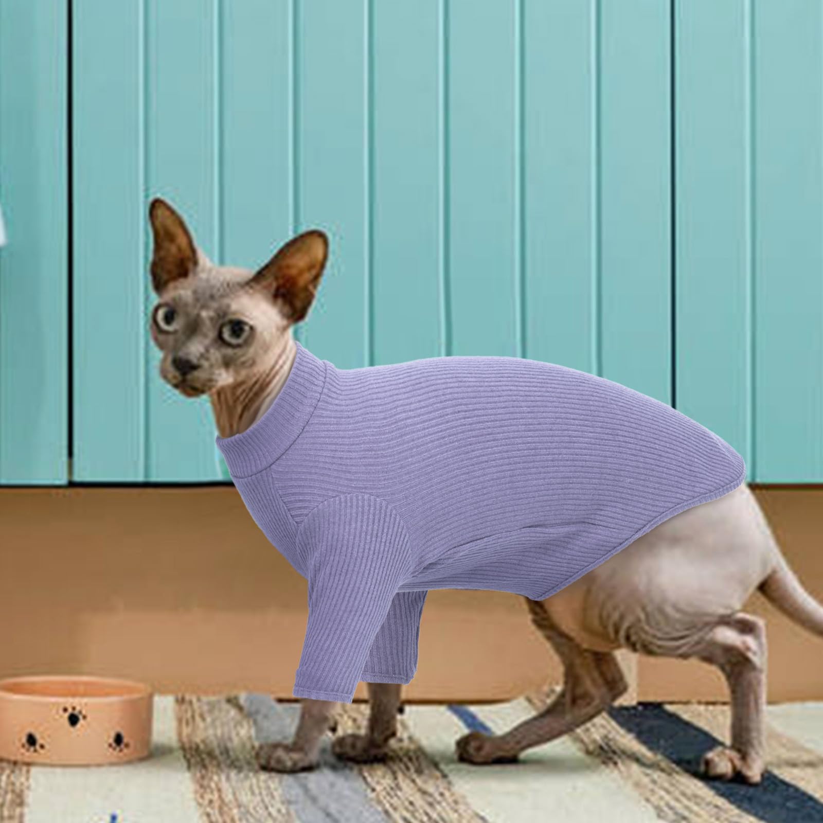 PUMYPOREITY T-Shirt for Cats, Lightweight Cat Sweater Kitten Jumper(Green, S) — view 7