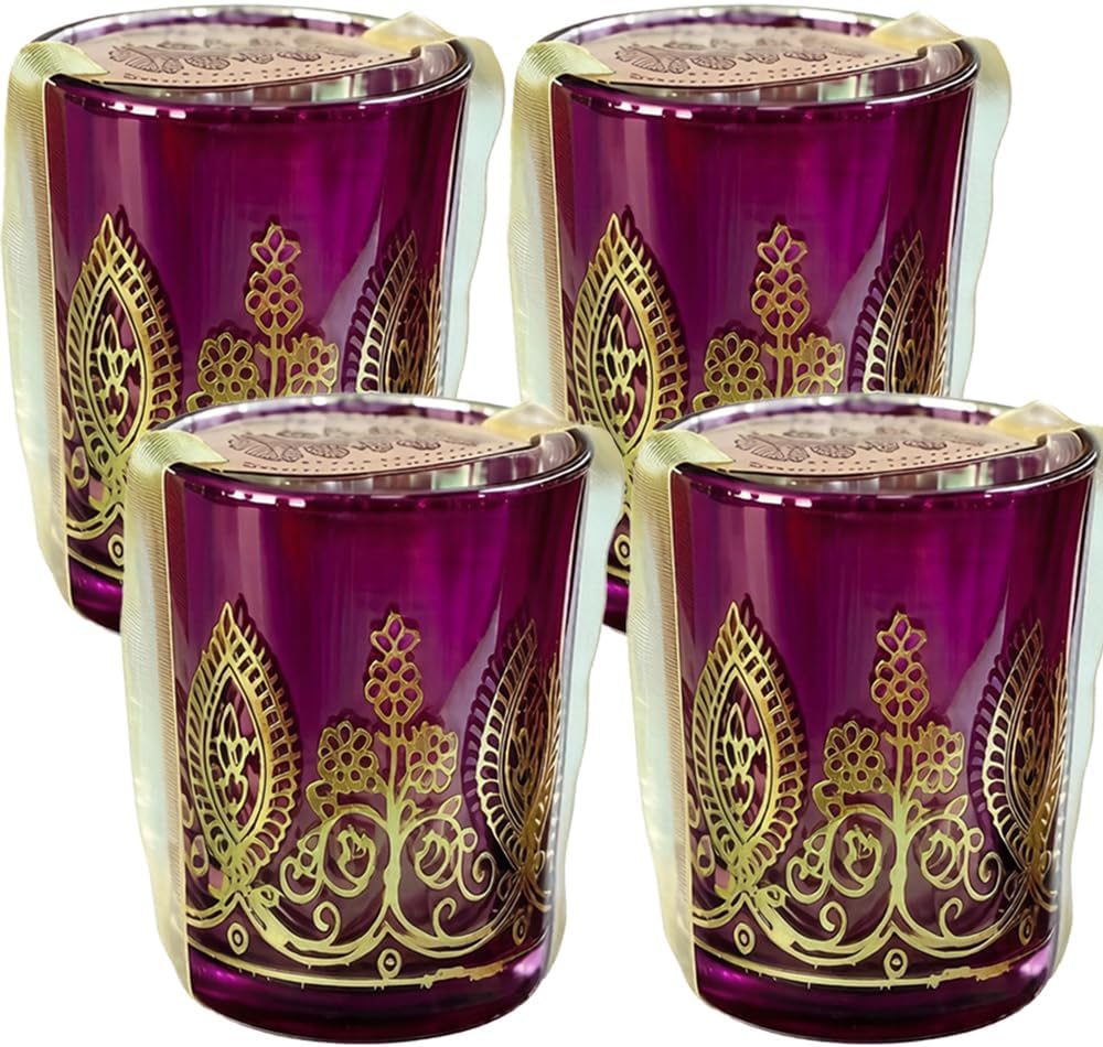 Kate Aspen Indian Jewel Henna Glass Votives