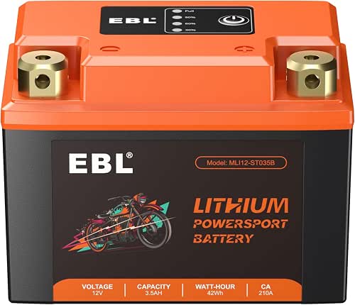 EBL Lithium YTZ5S-BS, 105CCA Lithium LiFePO4 Motorcycle Battery, 12V 3.5Ah