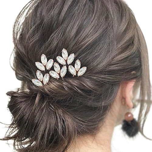 Miniatura 2 de Juego de 5 horquillas para el pelo con diamantes de imitación, accesorios para novias y damas de honor