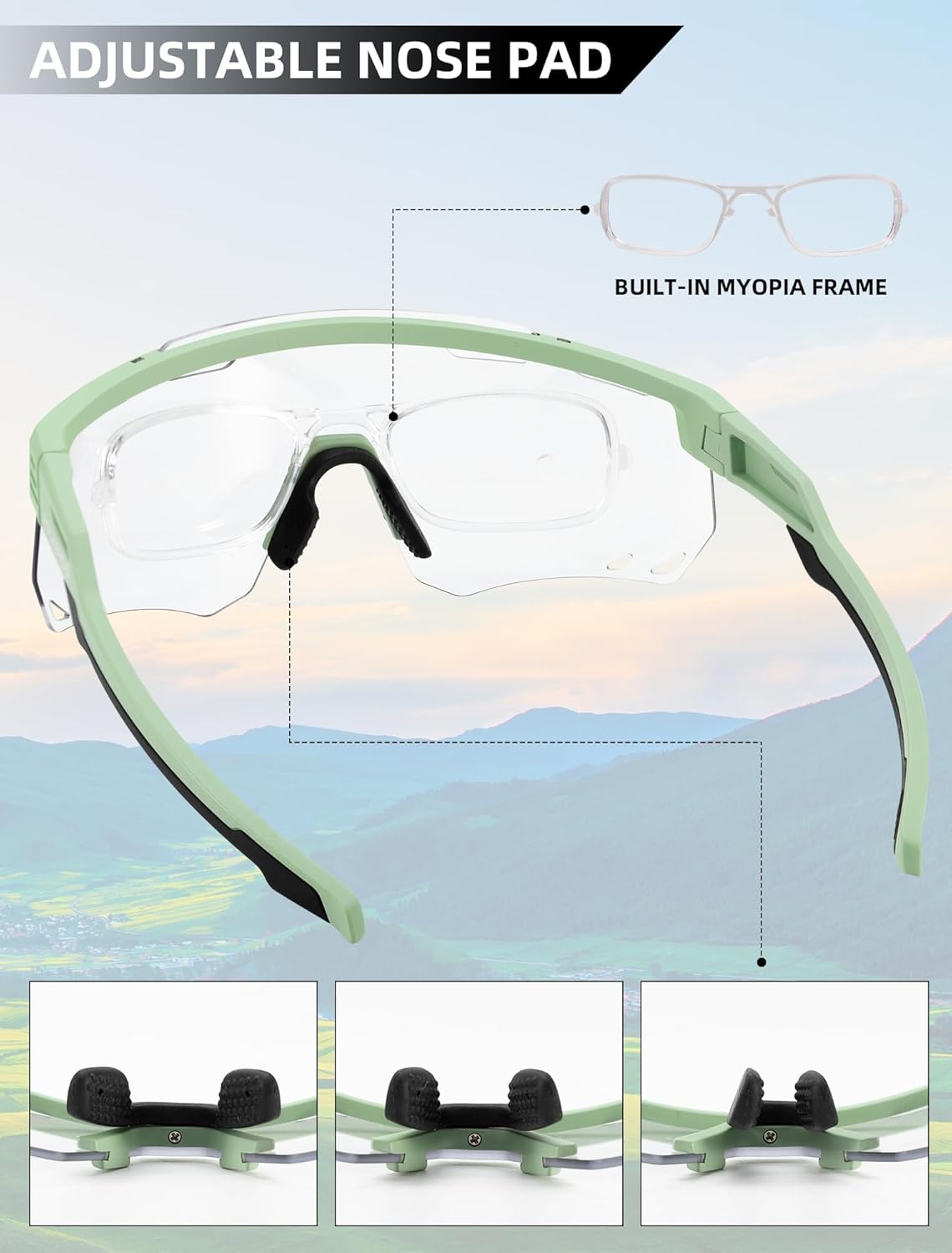 ROCKBROS Photochromic Cycling Glasses Anti-fog Photochromic Sunglasses UV Protection Mountain Bike Glasses - Image 6