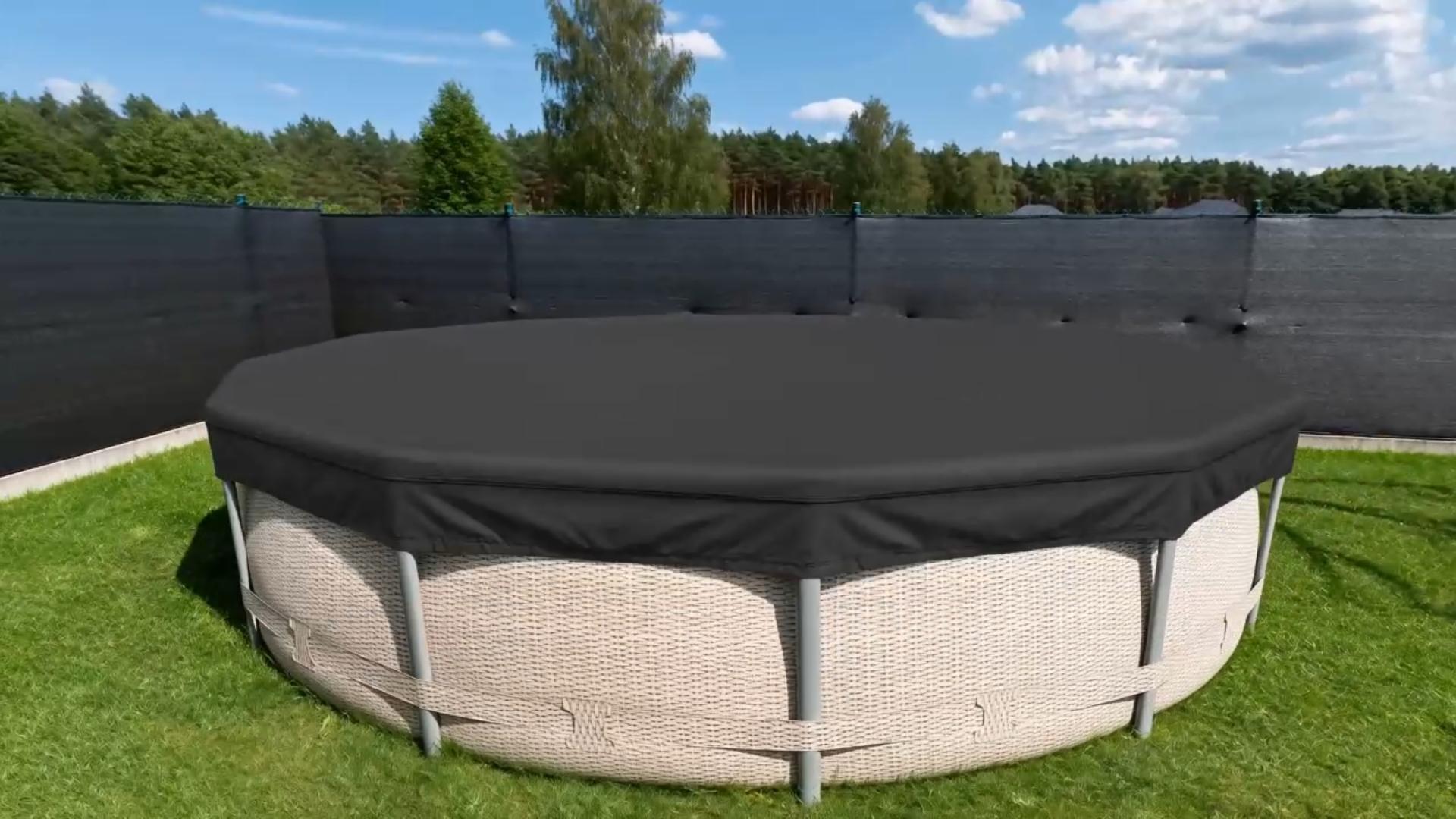Cobertor redondo para piscina 18ft resistente e impermeable miniatura 7