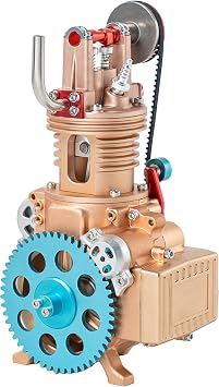 TECHING Mini Single Cylinder Engine Model Kit Mechanical Metal Assembly DIY