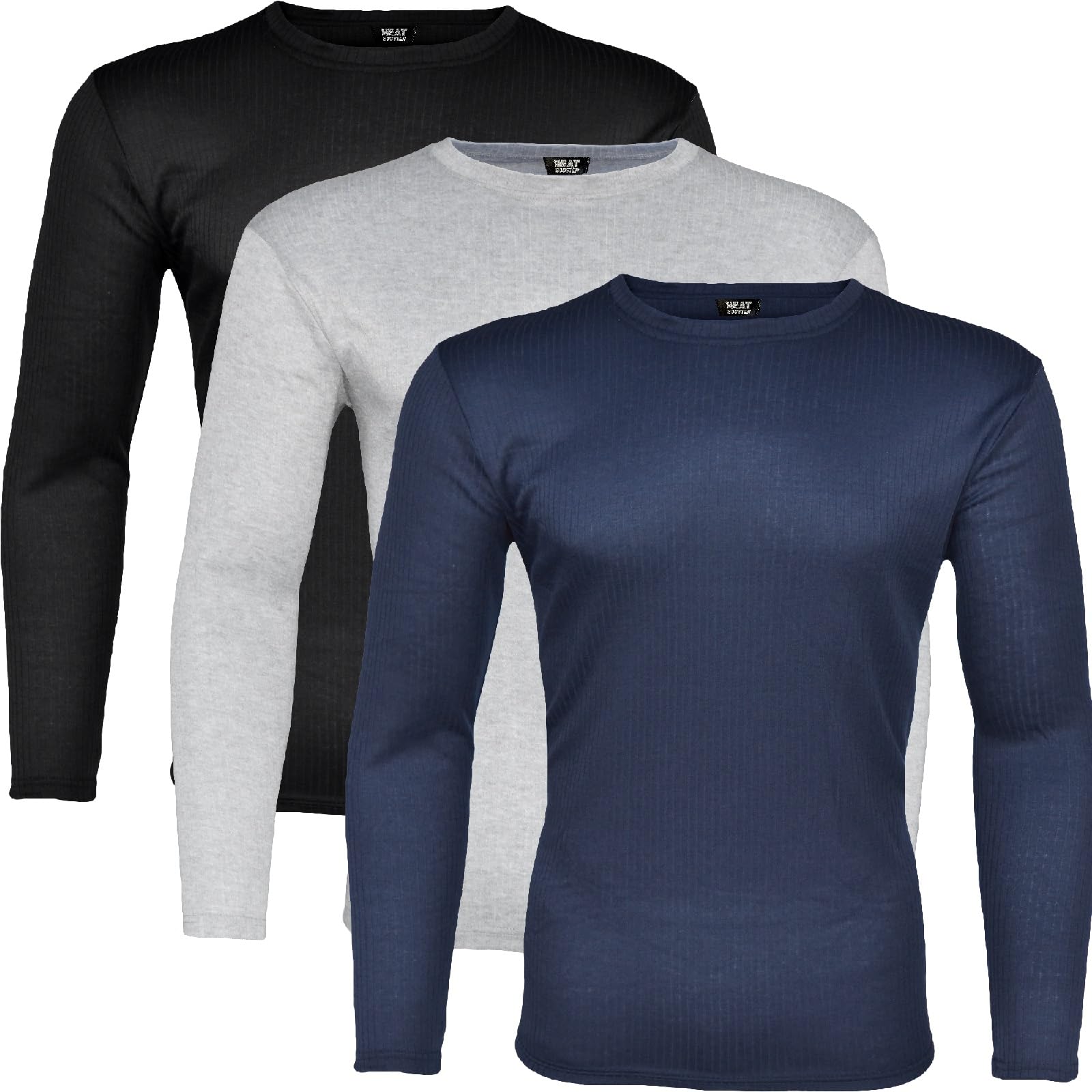 BestSale247 Camiseta interior térmica de manga larga para hombre, con forro polar, ropa interior de esquí de algodón