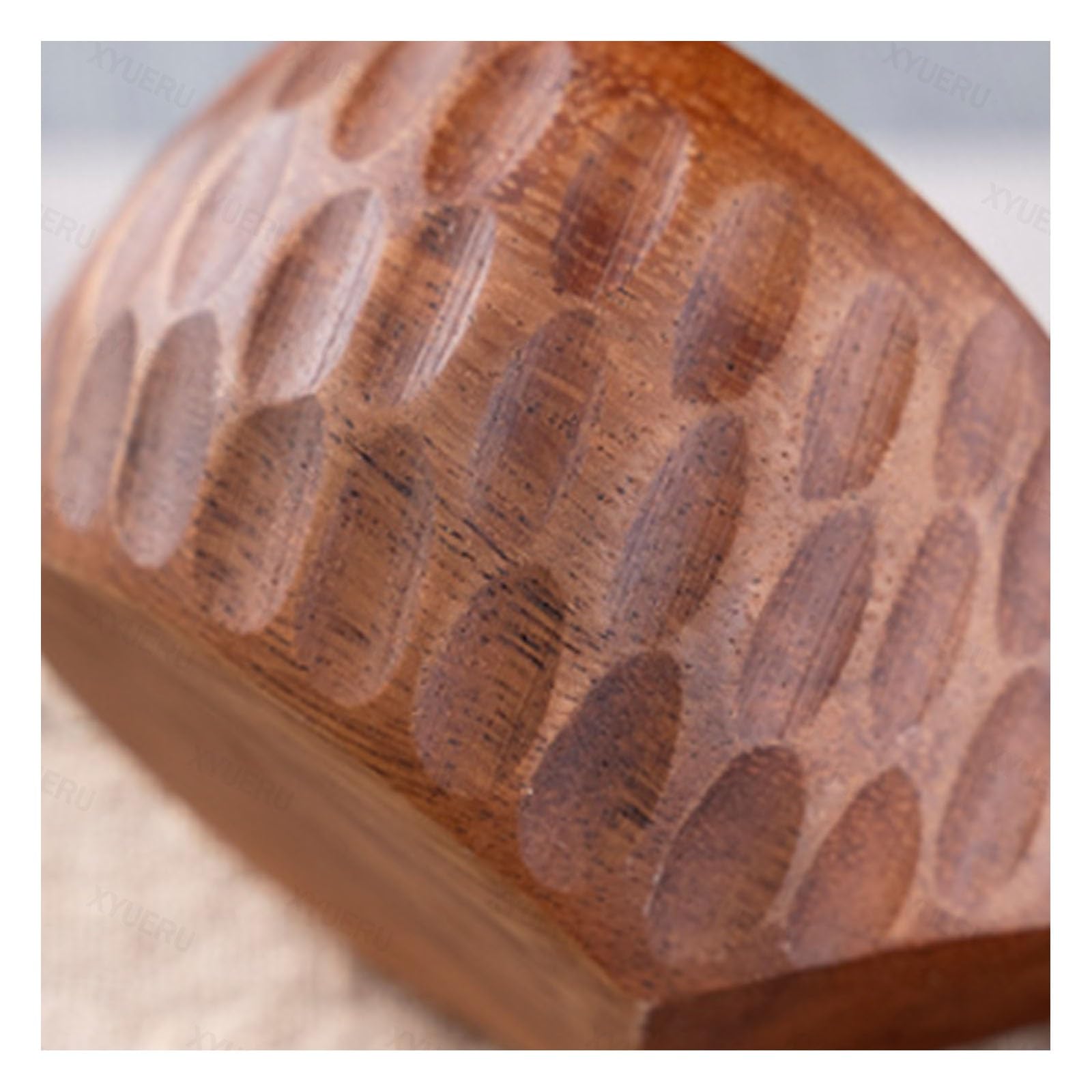 Taza de té de madera con asa, diseño nórdico tradicional, taza de camping hecha a mano con correa para el cuello para uso doméstico y exterior