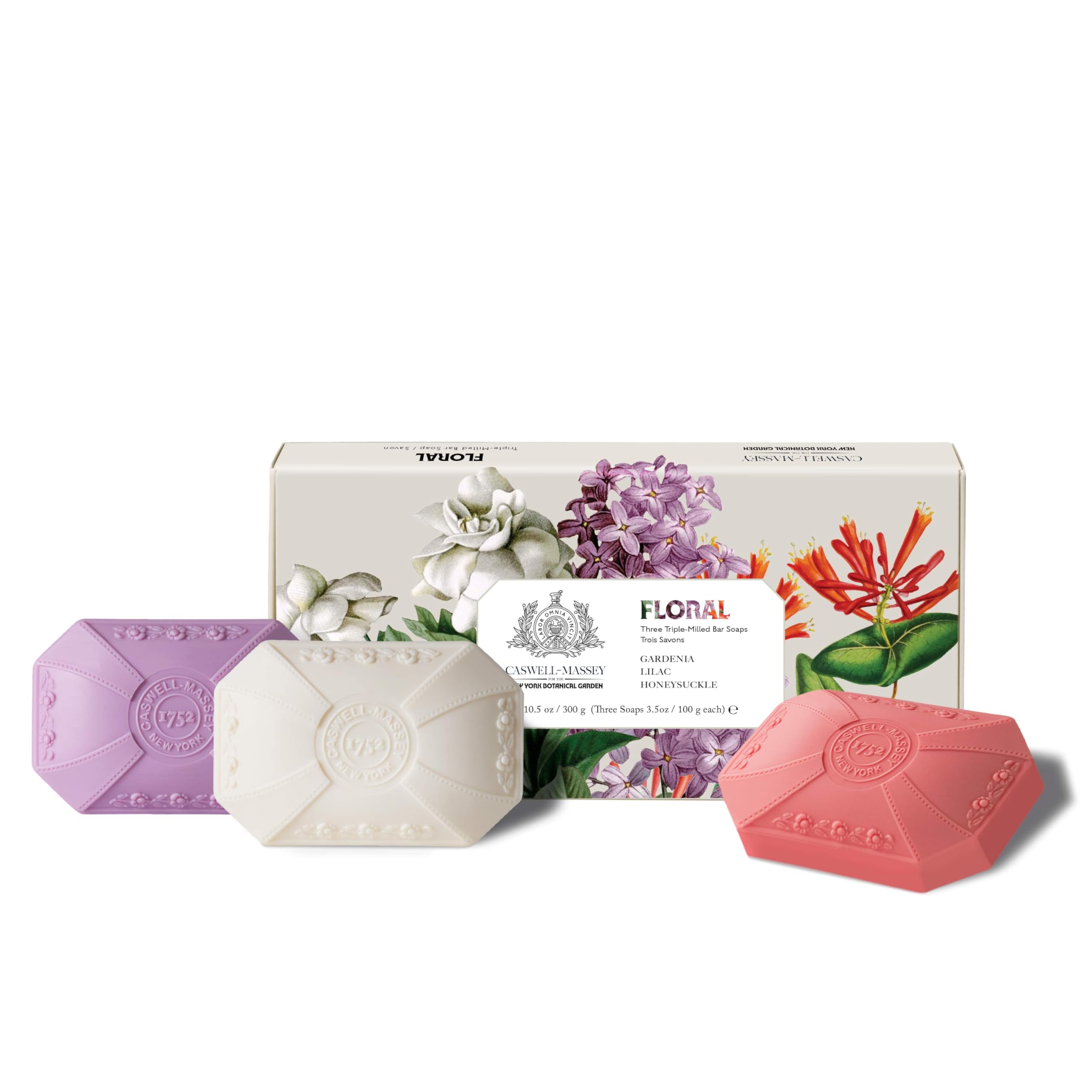 (3 - Lilac/Gardenia/Honeysuckle, 3 Bars) - Trio of Fragrances Luxury Bath Soap Set - Includes Lilac, Gardenia, Honeysuckle - 96mls Each