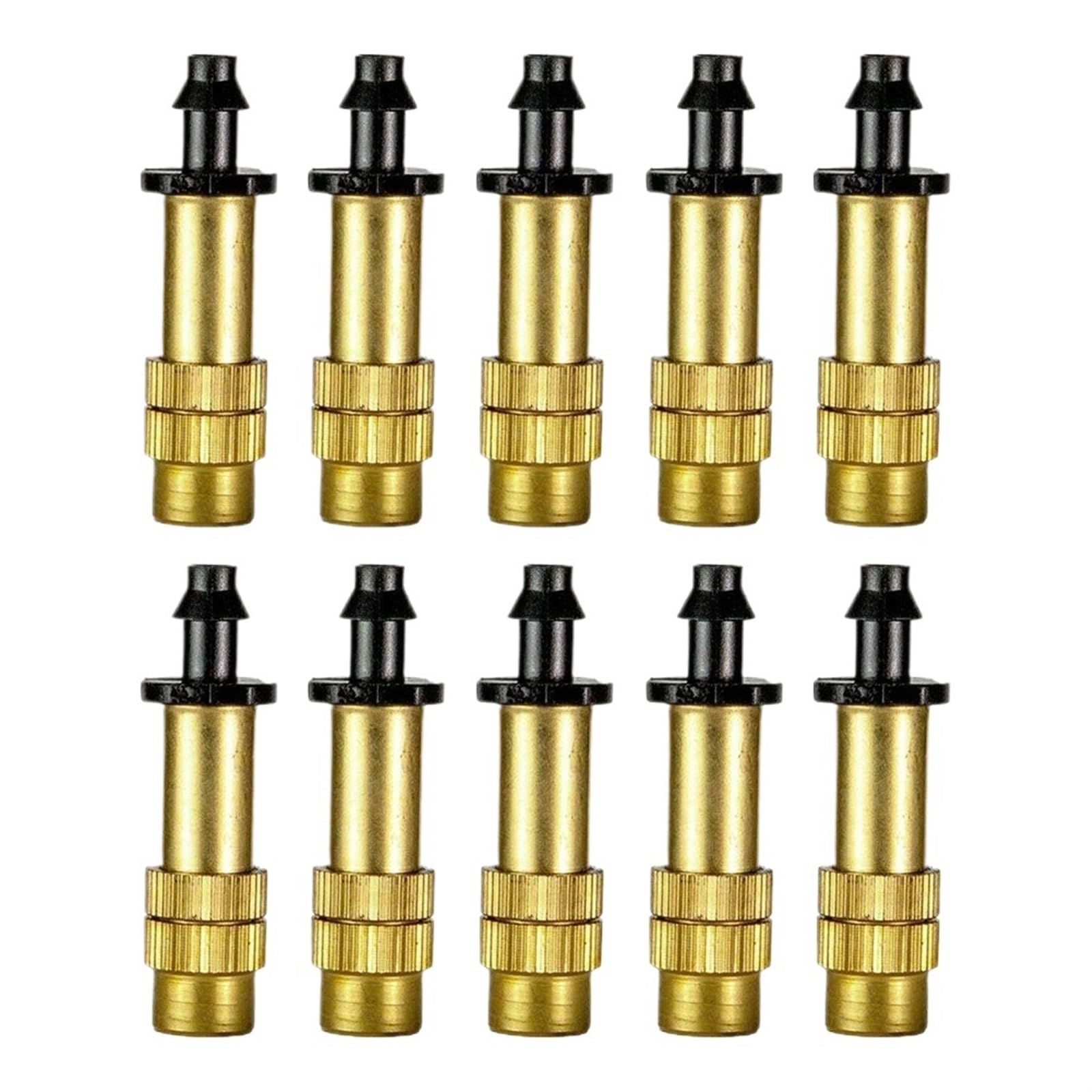 Brass Mister Nozzles Adjustable Misting Nozzle Garden Patio Water Mister Brass Spray Sprinkler Irrigation(10PCS)