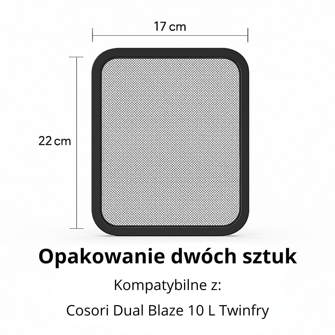 Zestaw siatki podwójnej wysokości 10L + 2 maty przeciwpryskowe, ochrona odporna na wysoką temperaturę, kompatybilne z Cosori TwinFry 10 L – Zestaw siatki przeciwpryskowej.