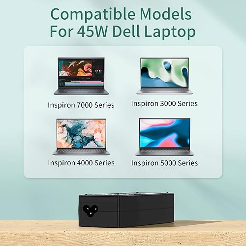 Miniatura 7 de Cargador adaptador de CA de 65 W para cargador Dell Inspiron 15 3000 5000 7000 3552 3558 3576 3580 5551 5557 5558 5559 5566 5567 5568 5570 5582 5583
