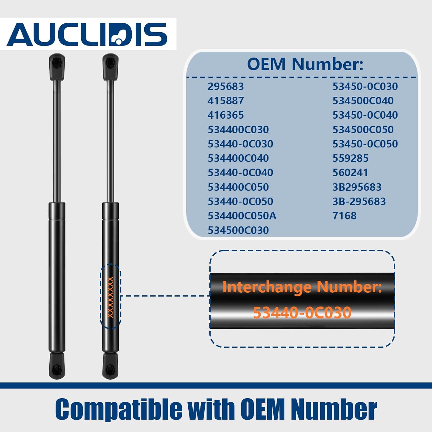Front Hood Strut Lift Support Compatible with Toyota Tundra 2014-2022, Bonnet Shock Strut Replace OE# 53440-0C030, Set of 2 by AUCLIDIS