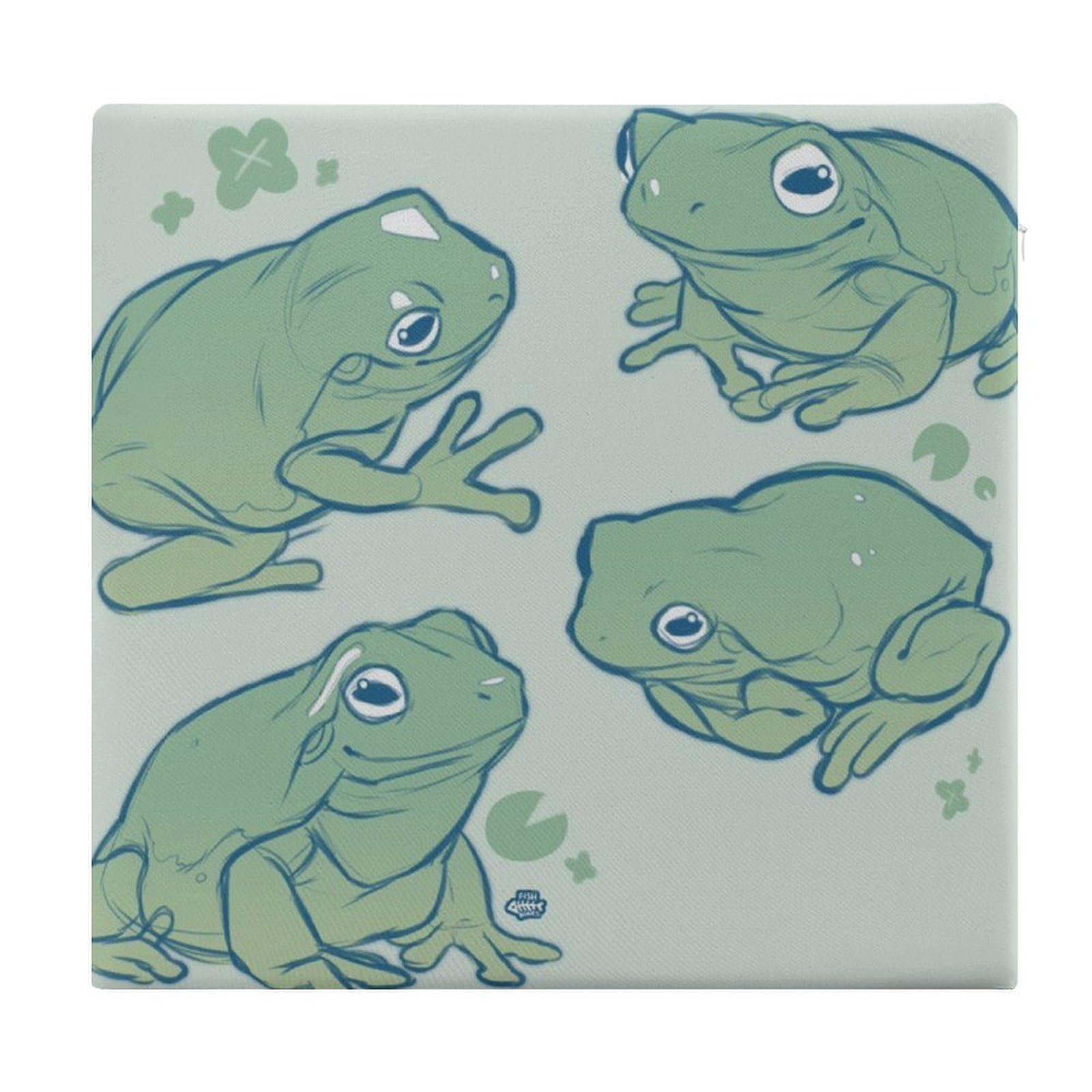 JZemdybill Chair Pad, Cute Frog Seat Pad, Square Chair Cushion for Yoga Living Room Balcony