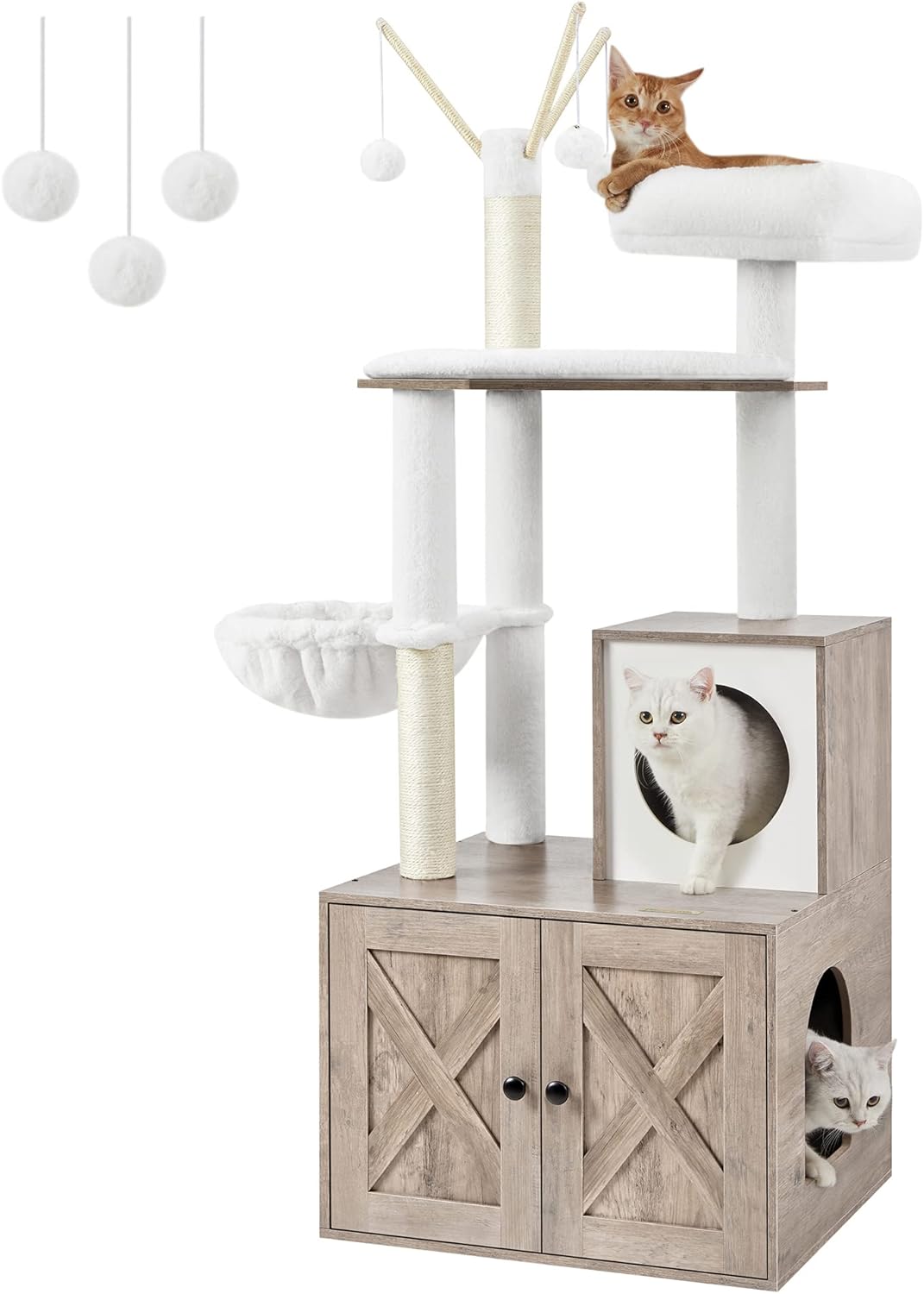 Feandrea Krabpaal voor katten, moderne kattentoren, kattenwoning met 5